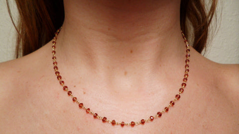 Garnet & Gold Vermeil Chain