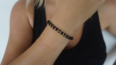 Onyx & Gold Beaded Bracelet