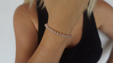 Rose Quartz & Gold Beaded Bracelet