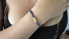 Periwinkle Jade Beaded Bracelet (Style 1)