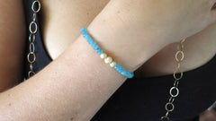 Sky Blue Jade Beaded Bracelet (Style 1)