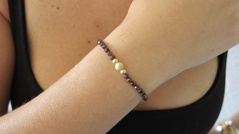 Garnet Beaded Bracelet (Style 1)