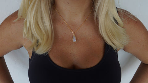 Moonstone Teardrop Necklace