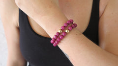 Large Pink Agate Bracelet