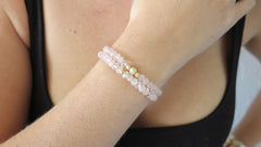 Rose Quartz Beaded Bracelets (Set of 2)