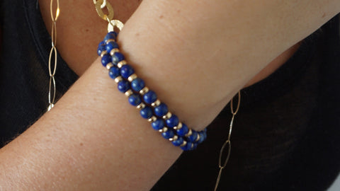 Lapis & Gold Bracelet